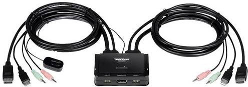 Trendnet TK-220DPi KVM-Switch für Tastatur, Video und Maus mit DisplayPort und 4K UHD in Schwarz - Bild 2