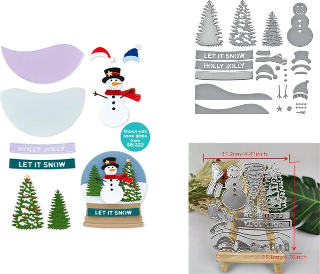 LET IT SNOW Metall Stanzform Schablone in Silber für DIY Scrapbooking, Karten und Handwerk - Bild 1