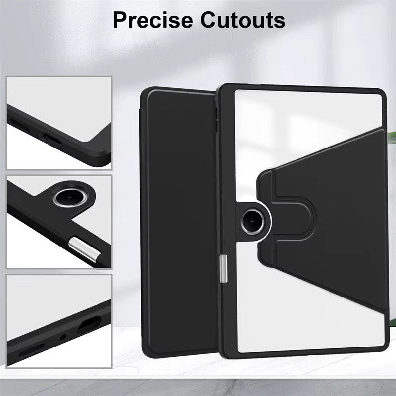 Schutzhülle mit 360 Grad Rotation für OPPO Pad SE 11 Zoll 2025 OPD2417, transparente Acryl Rückseite mit Stifthalter - Bild 3