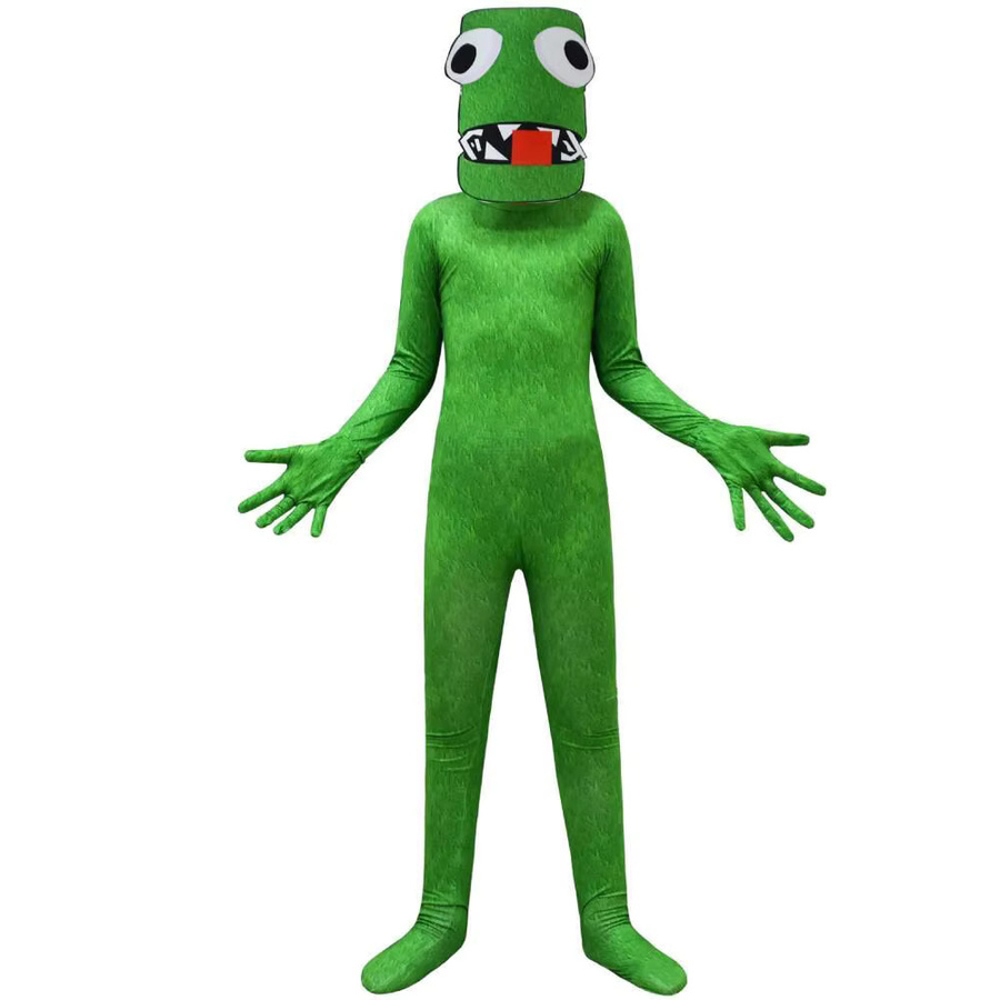 HHYRCOS Grünes Monster Regenbogen-Freunde Cosplay-Kostüm Komplettset, Grün, Plüsch / Textil - Bild 2