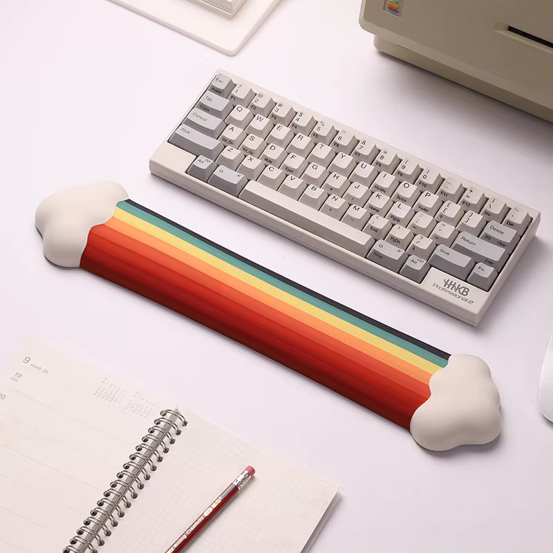 Ergonomisches Regenbogen-Mauspad mit Tastatur-Handballenauflage von FENGKUABAO aus Memory-Schaum und Silikon in Multicolour - Bild 5