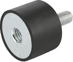 KIPP Gummipuffer Typ B M10x28 Ø50 H50 in Schwarz aus Stahl und Elastomer - Bild 1