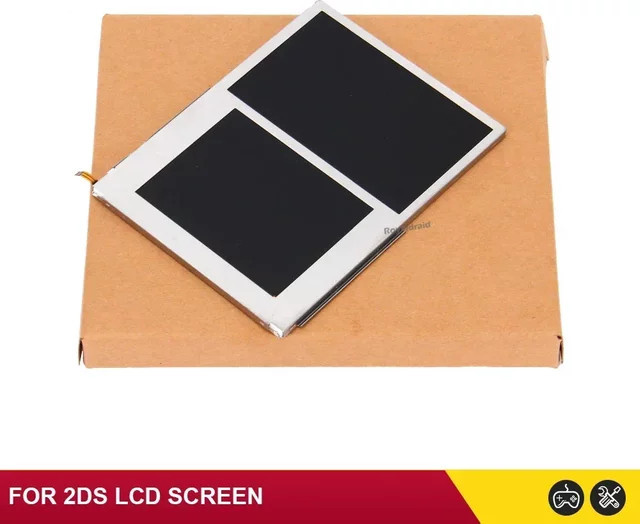Nintendo 2DS Ersatz-LCD-Bildschirm Set für oberes und unteres Display in Schwarz - Bild 1