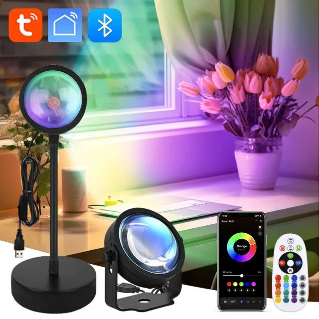 AVACOM Tuya Smart Sunset Lampe mit App-Steuerung als LED-Nachtlicht und Sunset-Projektor für Fotografie und Party-Dekoration - Bild 1
