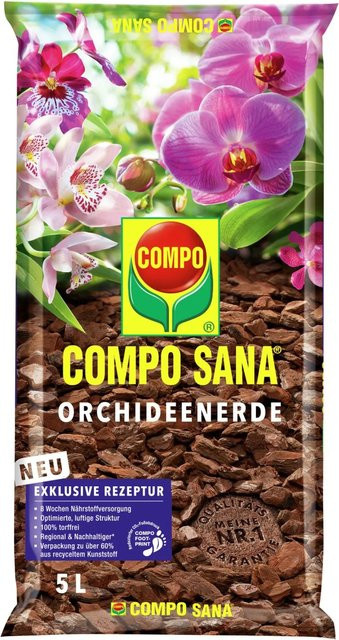 Compo Sana Orchideenerde torffrei mit Mittelmeerpinienrinde, 5 kg - Bild 1