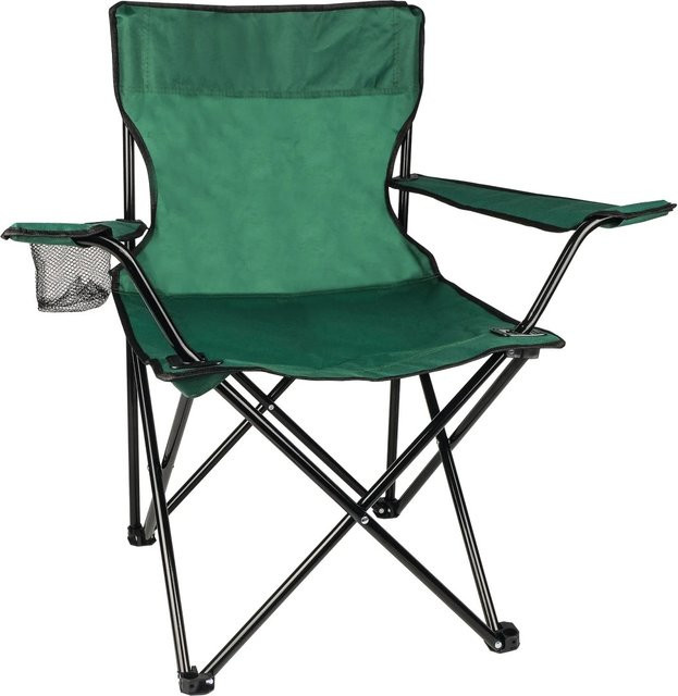 Wellogic Campingstuhl faltbar in Grün mit Armlehnen aus UV-beständigem Polyester und pulverbeschichtetem Stahl - Bild 1