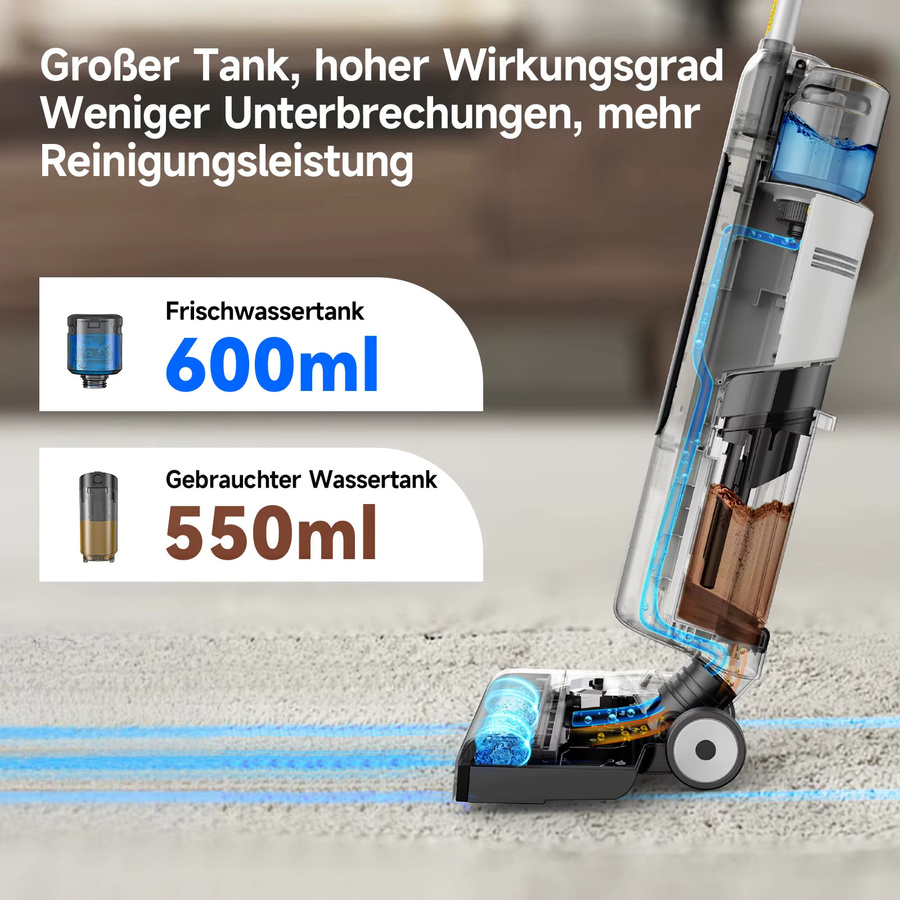 Redkey W12 SE 3-in-1 Akku-Nass- und Trockensauger mit 150W Leistung, kabelloser Reiniger für Hartböden und verschiedene Oberflächen, beutellos - Bild 2