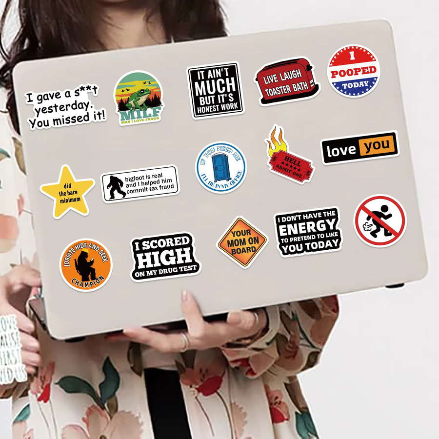 50 bis 100 Stück Meme Aufkleber Set in Multicolour für Laptop, Notebook, Fahrrad und Gepäck als DIY Graffiti Deko - Bild 3