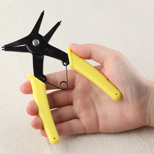 2-in-1 Mini-Sicherungsringzange in Gelb für Innen- und Außensicherungsringe von 10-40 mm - Bild 1