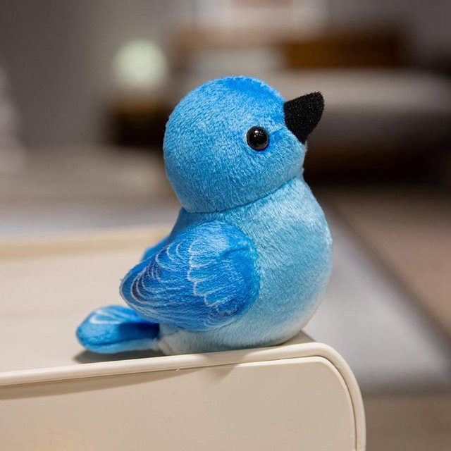 Vogel-Versteck-Baumloch-Puppen, Plüschtiere, Blau - Bild 1