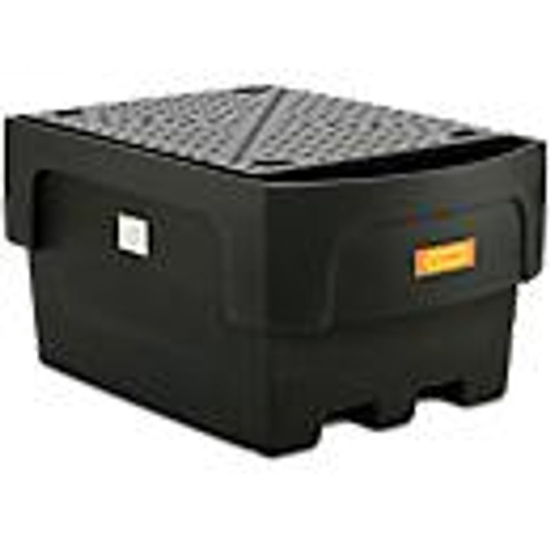 Cemo IBC-Auffangwanne aus Polyethylen mit Abfüllvorsatz und PE-Lochplatte, 1100 l, unterfahrbar - Bild 3