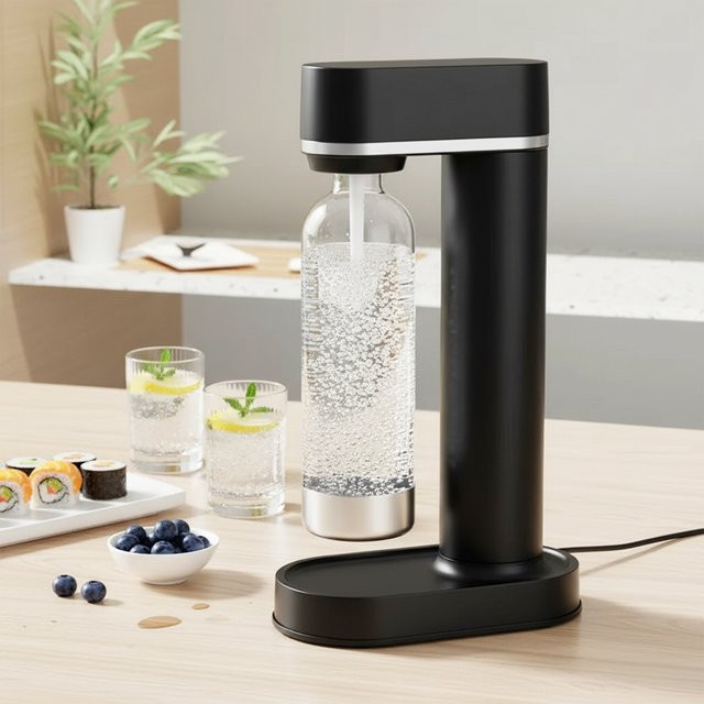 Karbonisierungsflasche aus PET für Sodamaschinen, 1 l, Schwarz oder Weiß - Bild 1