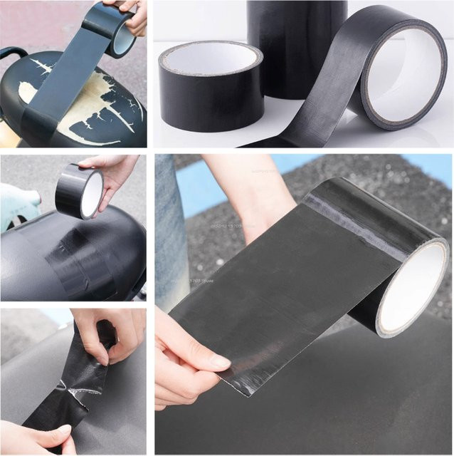 Selbstklebendes Leder-Reparaturband in Schwarz für Sofa, Möbel und Handtaschen, B/H: 50 x 10 cm - Bild 1