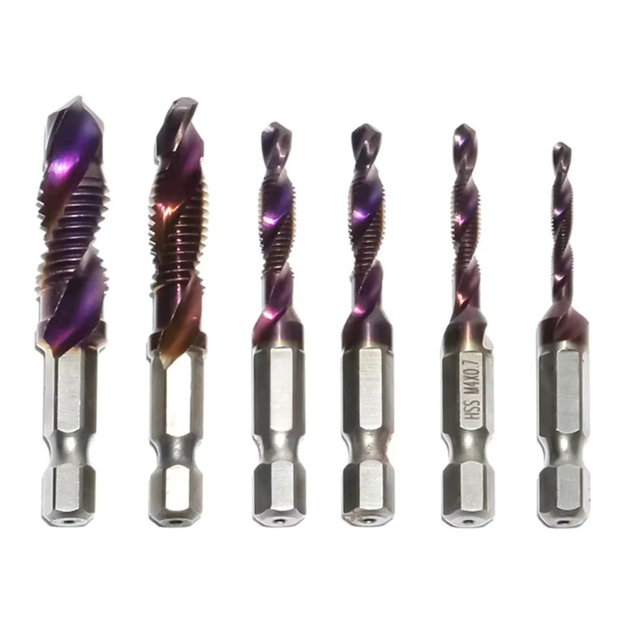 Vibratite HSS Gewindebohrer Set M3-M10 mit Senker und Entgratungsbits, Metrischer Kombinationsbit 1/4 Zoll Schnellwechsel-Sechskant - Bild 5