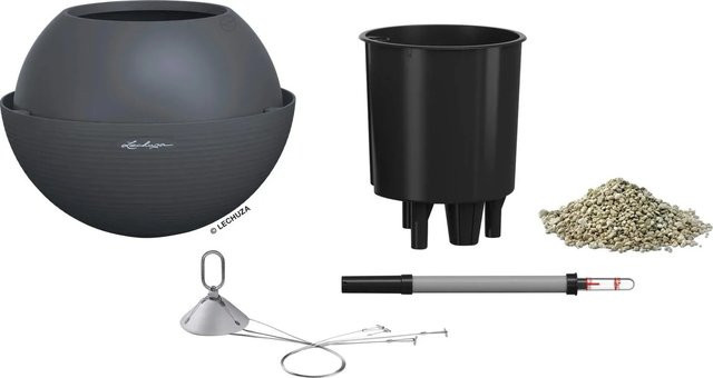 Lechuza Hängeampel Bola Color Schiefergrau mit Rillenstruktur Durchmesser: 32 cm - Bild 1