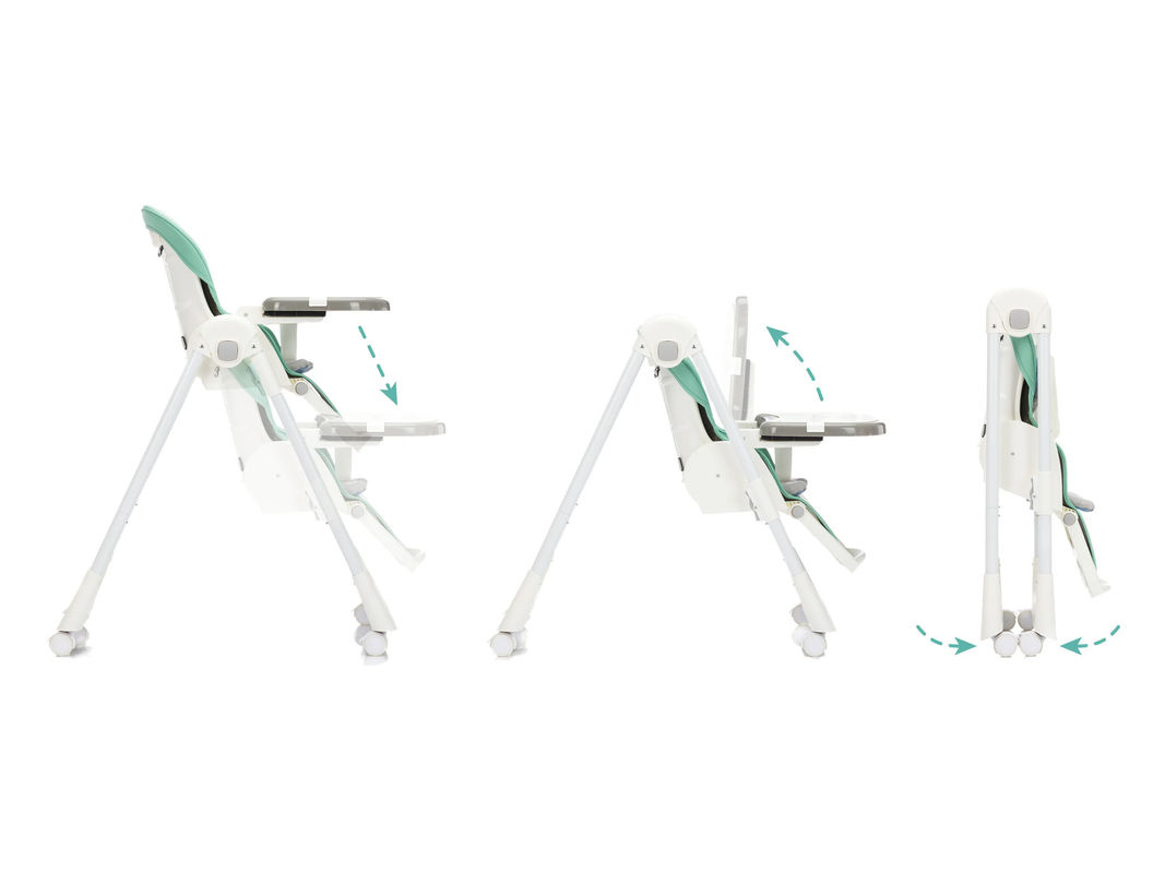 FILLIKID Hochstuhl Oskar in Mint mit Rollen und extra weicher Sitzauflage aus PU-Leder - Bild 3