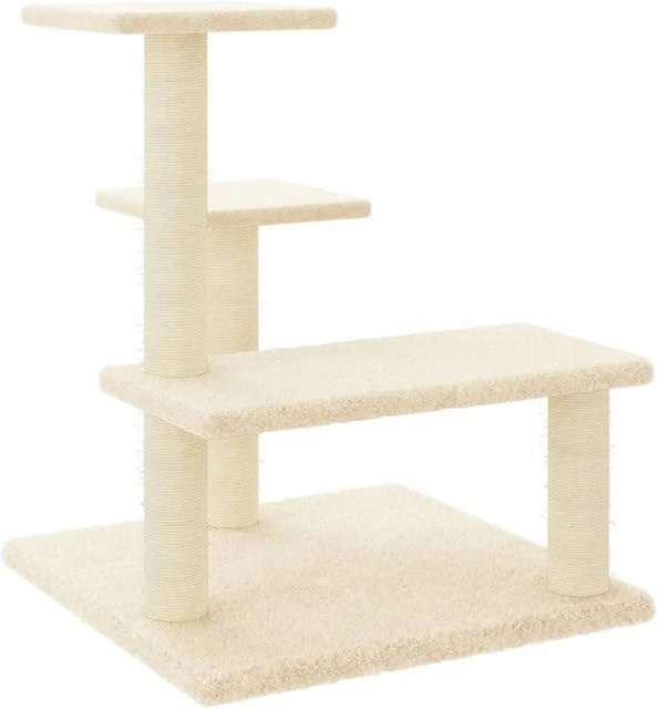 vidaXL Kratzbaum für Katzen mit Sisal-Kratzsäulen in Beige, H x B x T: 61 x 53,5 x 53,5 cm - Bild 1