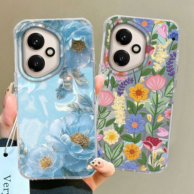 FunYudas Handyhülle mit blauem Rosen-Blumenmädchen Design für Honor 5G Modelle - Bild 1