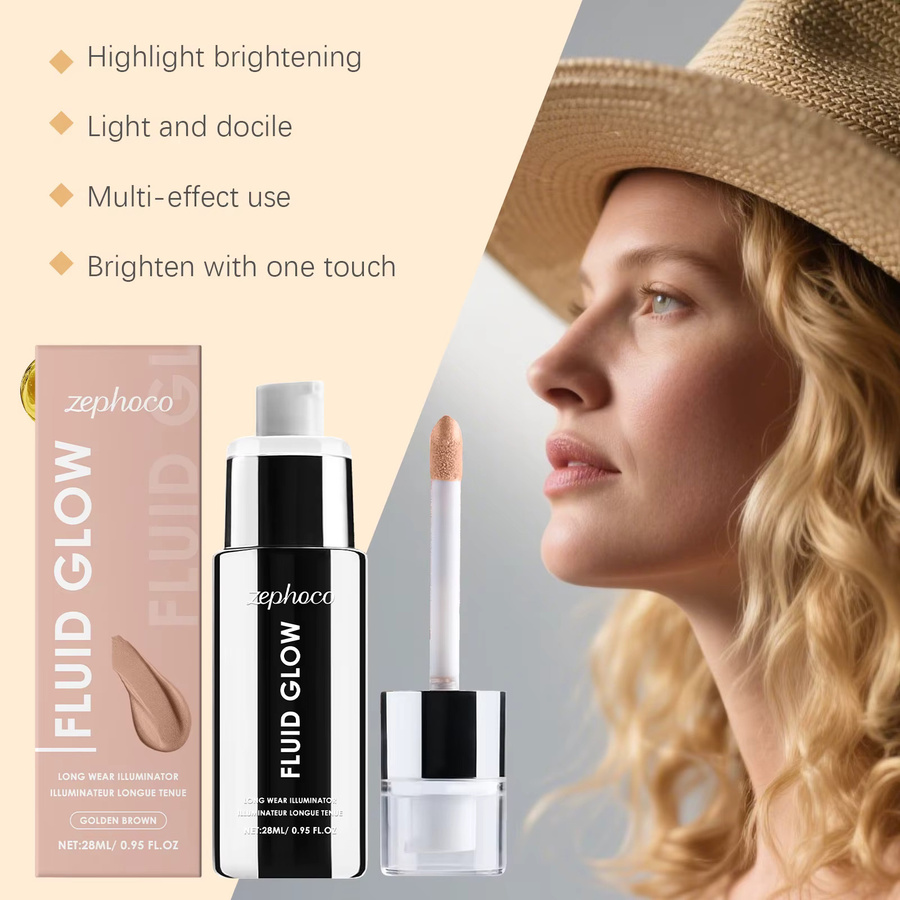 zephoco Glow Drops Highlighter, Golden Brown, 30 ml, Unisex - Bild 2