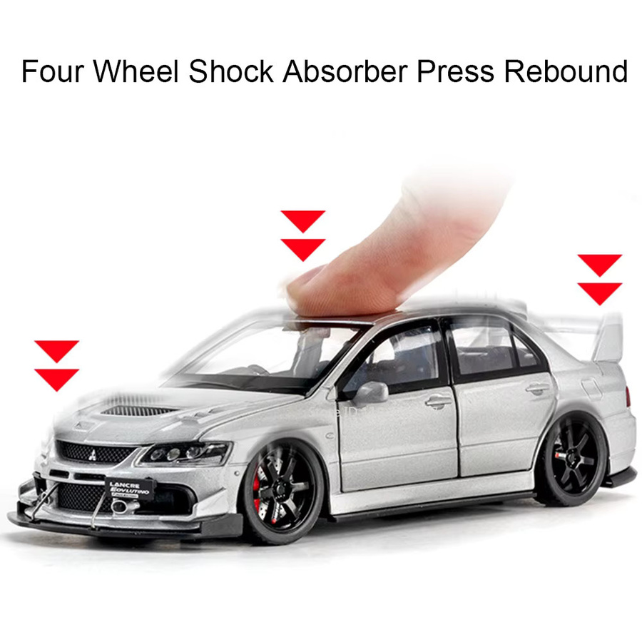 RMZ city Mitsubishi Lancer Evolution Sportwagen, 1:32, Metalldruckguss, mit Licht und Sound - Bild 3