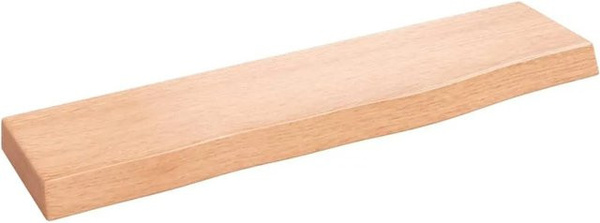 vidaXL Wandregal aus Massivholz Eiche in Hellbraun, B/T/H: 40 x 10 x 2 cm