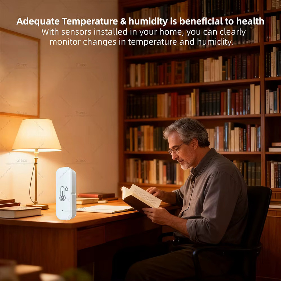 Tuya Zigbee Temperatur- und Feuchtigkeitssensor Smart Home Hygrometer in Weiß mit Echtzeit-Überwachung via Smart Leben App - Bild 3
