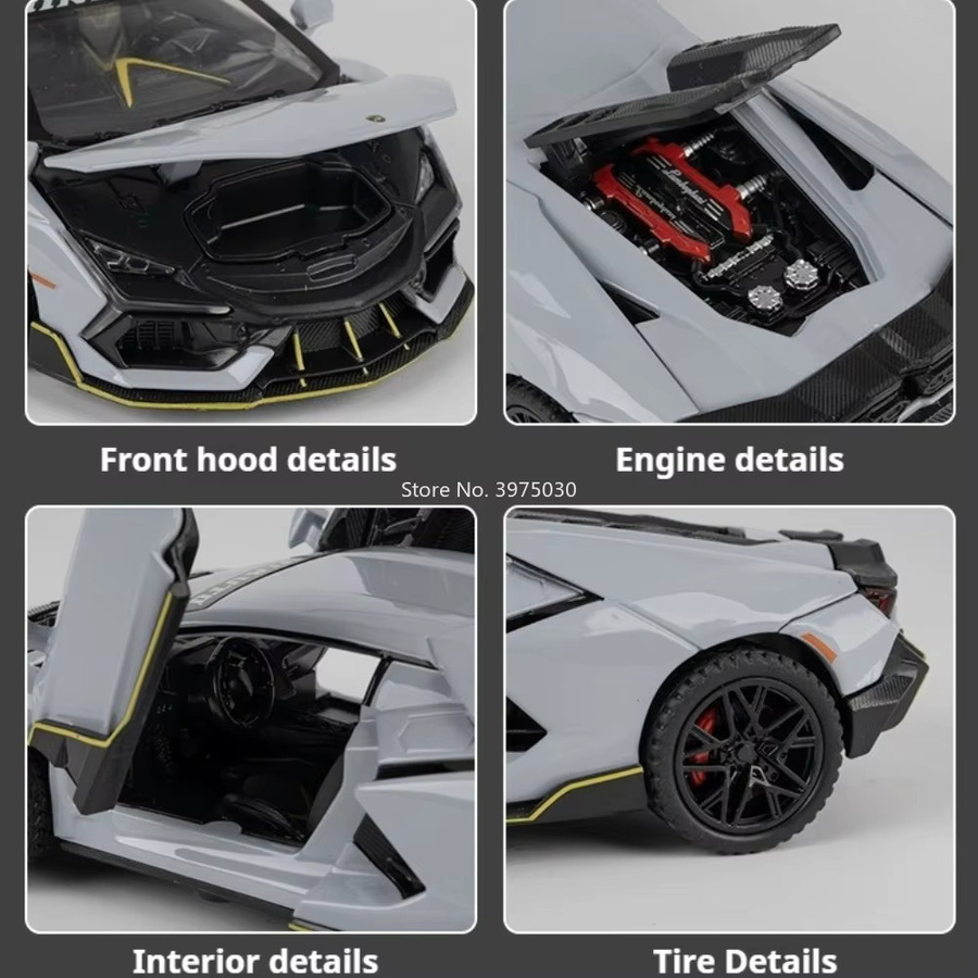 MAKEDA Lambor Mansory Revuelto SVJ63 Spielzeugmodell, 1:32, mit Musik - Bild 1