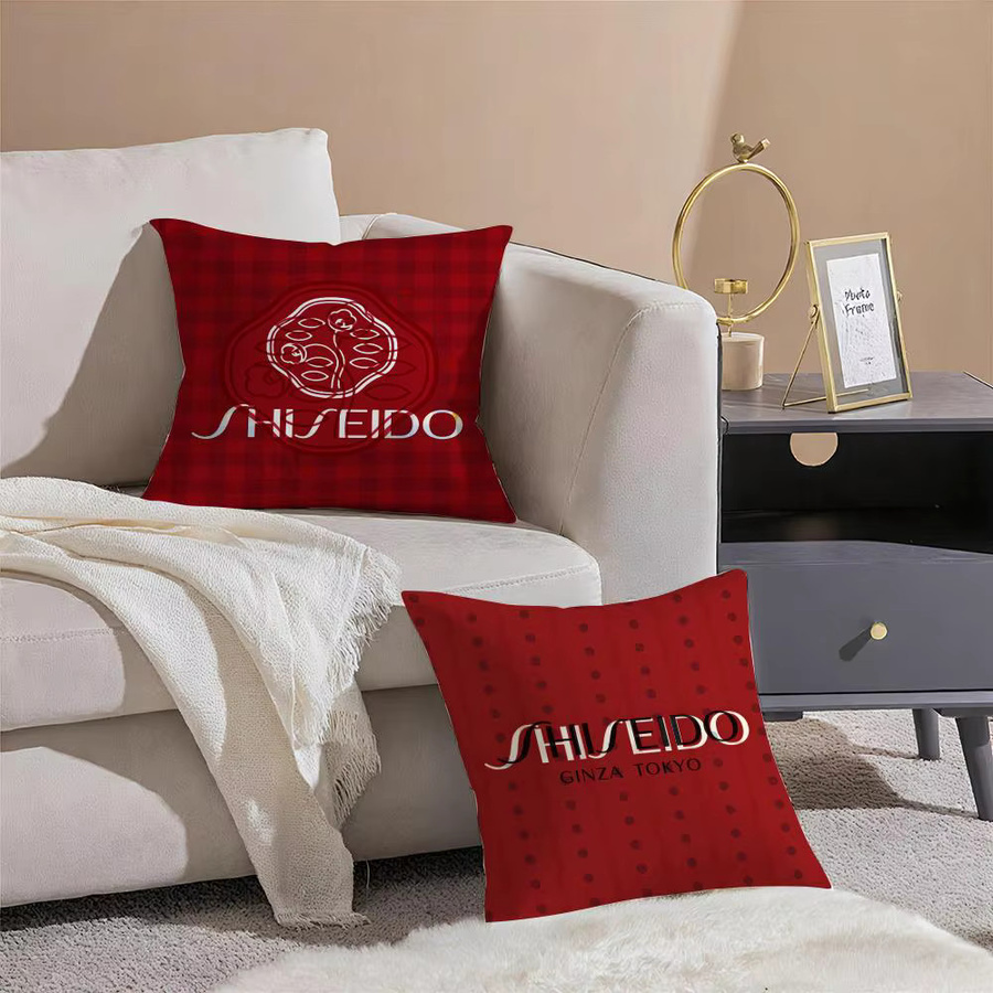 S-shiseido Doppelseitige Plüsch-Sofakissenbezüge aus organischem Material mit unsichtbarem Reißverschluss, Schwarz und Rot, B/T/H: 30 x 30 x 30 cm - Bild 2