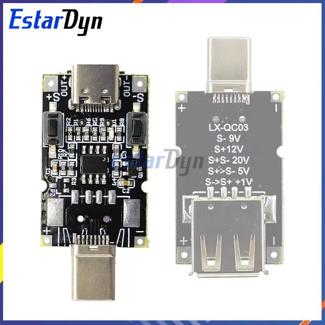 Estardyn USB Typ C QC Lockvogel Trigger Board 100W 5A PD 2.0 3.0 Adapter Kabel in Schwarz - Bild 1