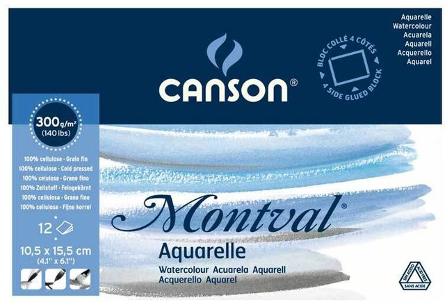 Canson Montval Aquarell Block mit 12 Blatt, Format: 10,5 x 15,5 cm - Bild 1
