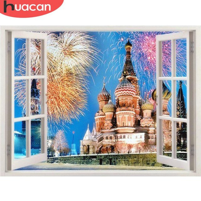 FIYO Diamond Painting Set Kathedrale Moskau in Braun und Multicolour, B: 30 cm - Bild 1