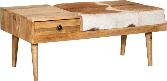 DELUKE Sitzbank ARNO aus Mangoholz mit Stauraum in Van Dyck Braun, B/T/H: 100,5 x 40 x 52,5 cm - Bild 1