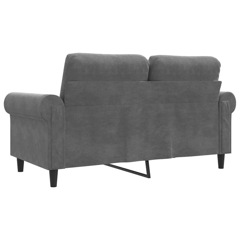 Vidaxl 2-Sitzer Sofa in Grau mit Samtbezug und Metallgestell, Breite: 120 cm - Bild 4