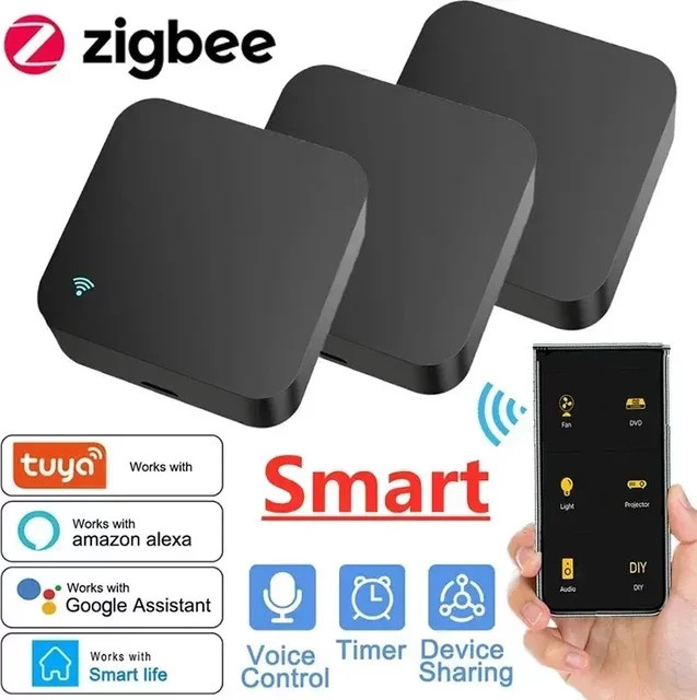 Tuya Smart ZigBee IR Universal Fernbedienung für Smart Home mit Alexa und Google Home, Schwarz - Bild 1