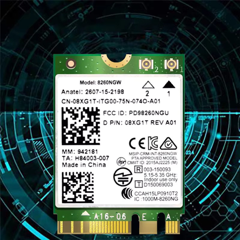 Intel 8260NGW WLAN-Karte mit Bluetooth 4.2, Dual-Band 2,4 GHz/5 GHz, 867 Mbit/s, M.2 NGFF Modul - Bild 3