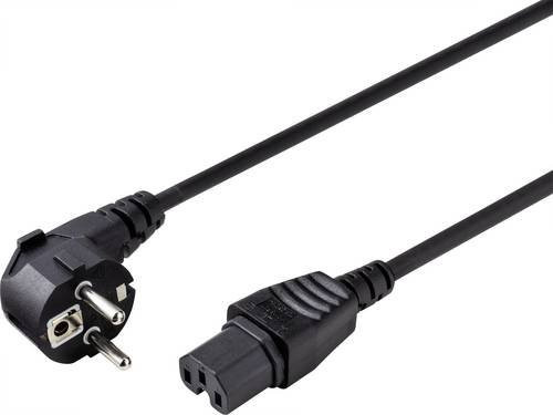 Sygonix SY-5043444 Heißgeräte Netzkabel in Schwarz, Länge: 2,00 m - Bild 1