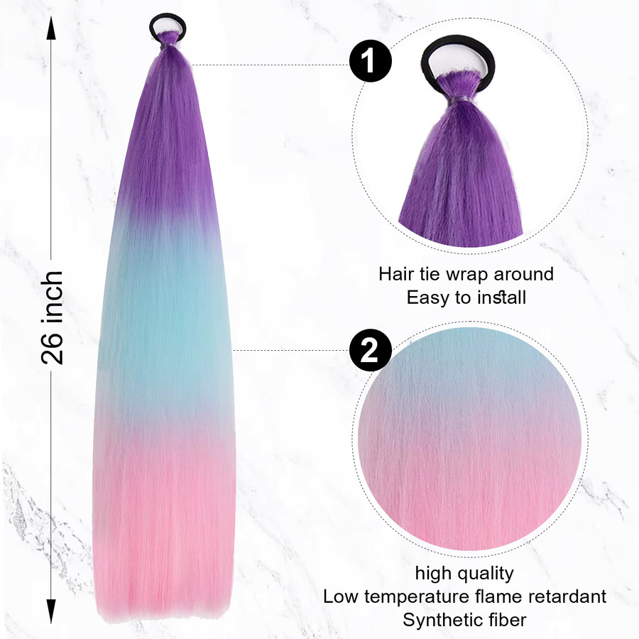JIAMEISI Zopf-Haarverlängerung, 2 Stück, synthetisch, Unisex - Bild 2
