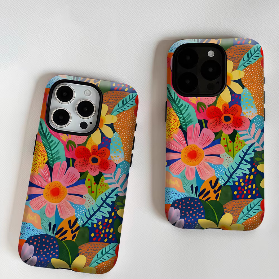 Potdemiel Aurea Case Matte Bumper MagSafe kompatible iPhone Hülle mit tropischem Blumenmuster in Multicolour - Bild 5