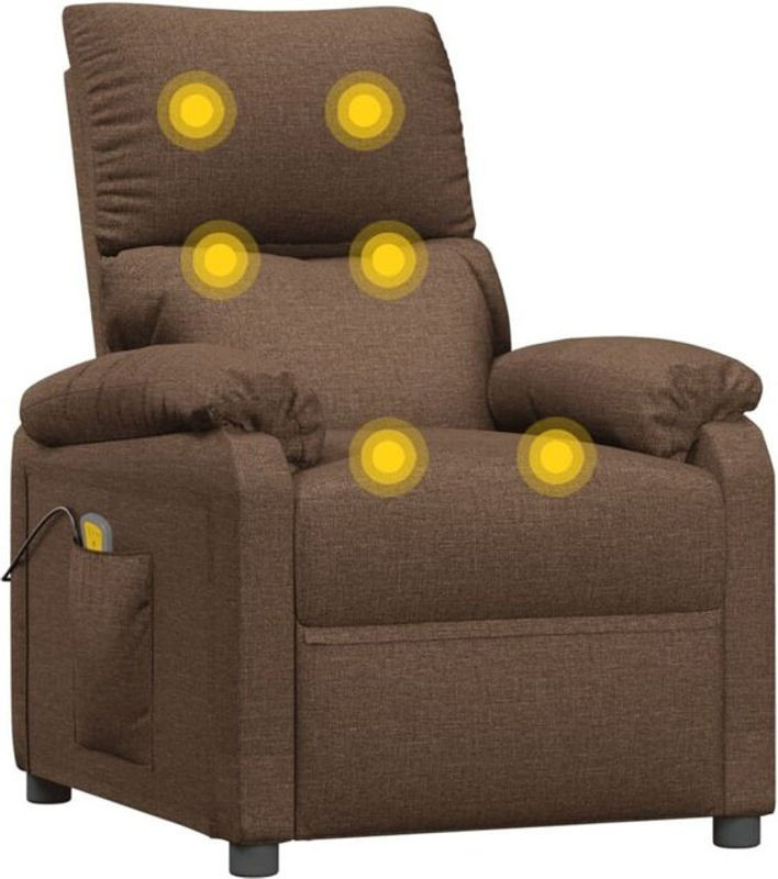 Massagesessel Vidaxl als Fernsehsessel aus braunem Polyester-Stoff - Bild 1