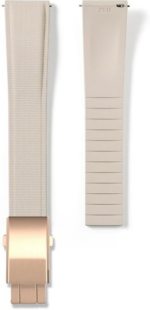 PINSENDA Uhrenarmband FKM-Gummi, 21mm, beige/rose gold, Herren - Bild 1