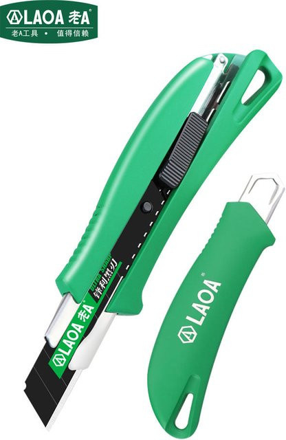 LAOA Multifunktions-Bastelmesser aus Aluminium mit 18mm Snap-Off Klinge in Grün - Bild 1