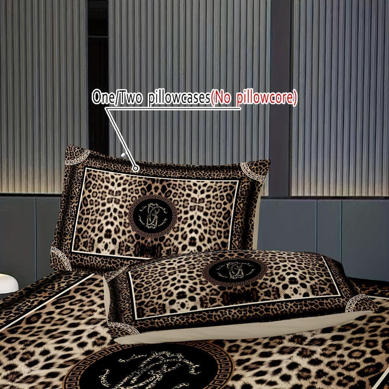 Lodestar Bettwäsche-Set mit Leopardenmuster in Braun, 2/3-teilig mit 3D-Druck aus Mikrofaser, Bettbezug B: 172 cm, H: 218 cm - Bild 2