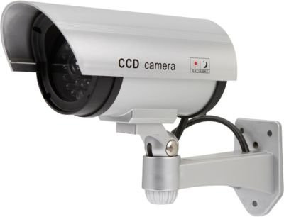Olympia Kamera Attrappe Überwachungskamera DC 400 mit LED Blinklicht in Weiß - Bild 1