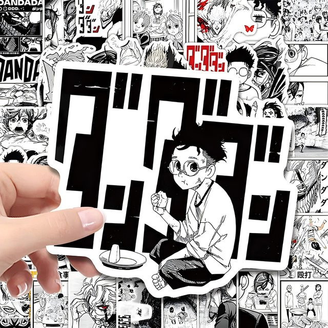 Bandai Dandadan Anime Graffiti Aufkleber Schwarz-Weiß Manga Sticker für Laptop Koffer und Helm - Bild 1