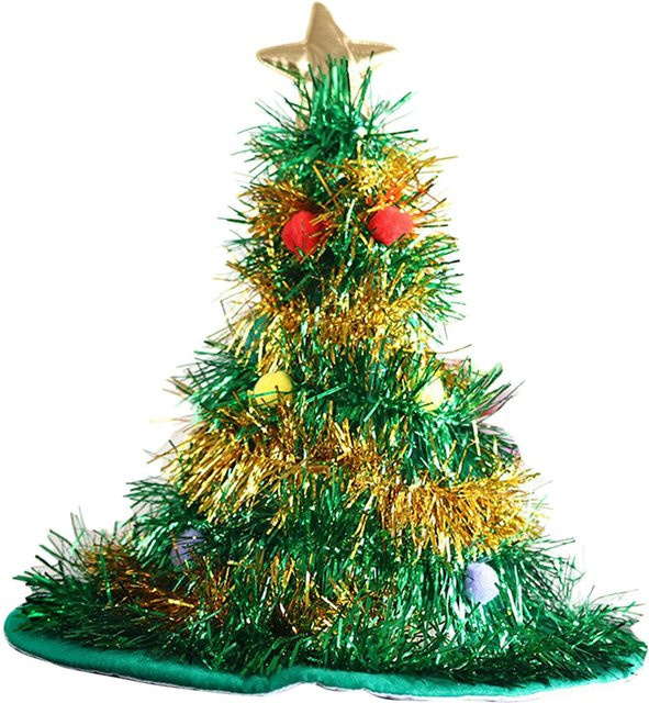 Koogeelife Weihnachtsbaum Hut aus Vlies in Grün für Kinder und Erwachsene - Bild 1