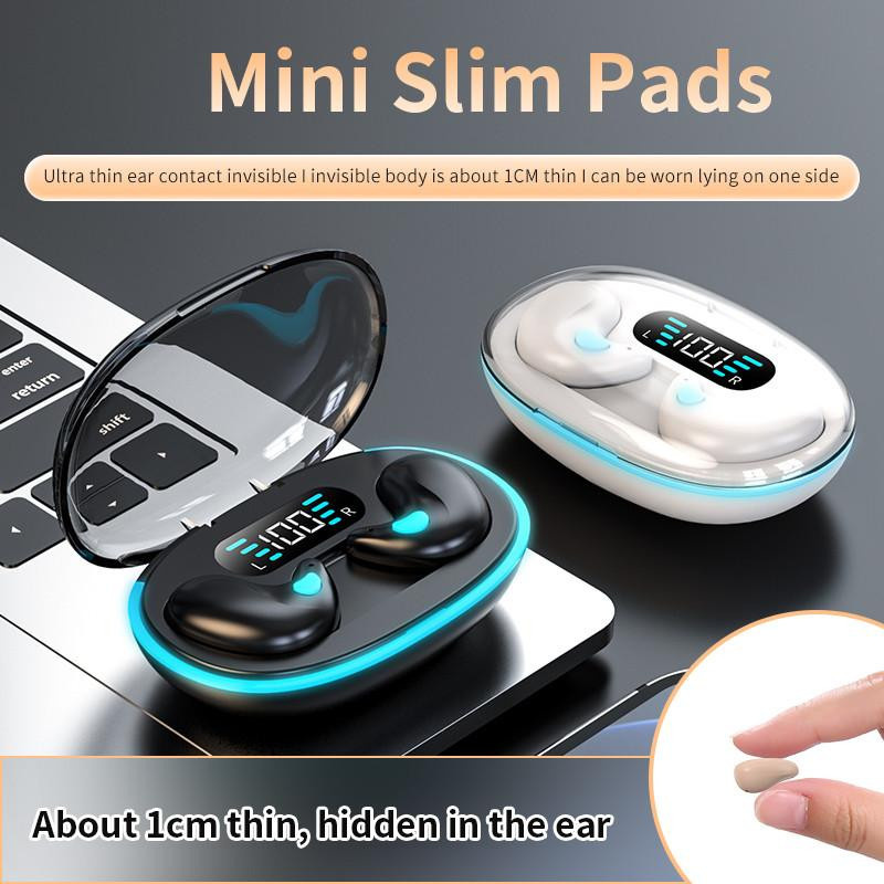 Kebidumei Invisible Sleep Wireless-Ohrhörer, Mini-Bluetooth 5.3 In-Ear-Headsets mit Ladehülle, Geräuschunterdrückung und HiFi-Stereo-Sound, Schwarz - Bild 8