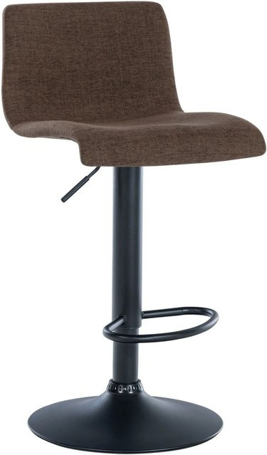 DELUKE Barhocker GEBEL Barstuhl aus Stoff in Braun, höhenverstellbar, drehbar mit Lehne, B/T/H: 39 x 36 x 84 cm - Bild 1
