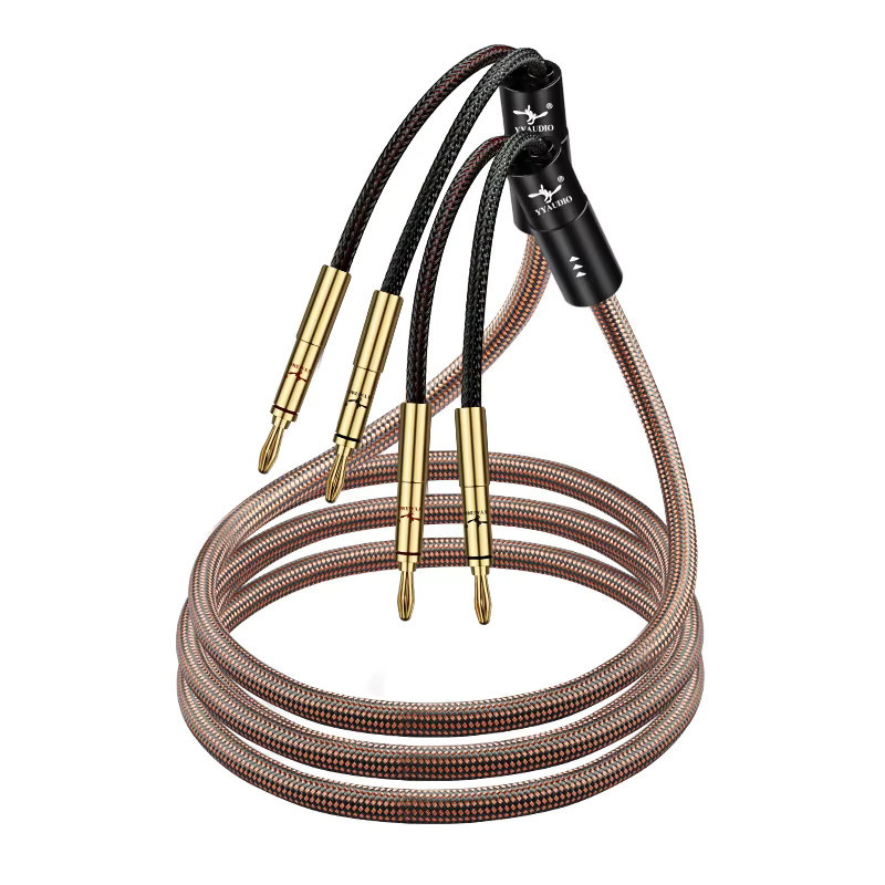YYAUDIO HIFI-Lautsprecherkabel aus 6N OCC Kupfer mit vergoldeten Bananensteckern, 12AWG für Verstärker, DVD und CD - Bild 2
