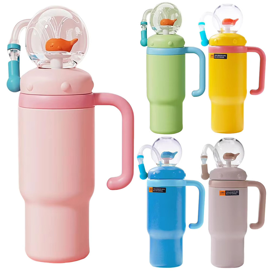 ATUOTIN Edelstahl Tumbler Wal-Design in Multicolour, 24oz Trinkbecher für Kinder, Jugendliche und Erwachsene - Bild 2