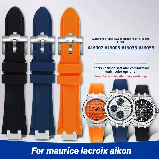 Maurice Lacroix Uhrenarmband, Silikon, Edelstahl, Herren - Bild 1
